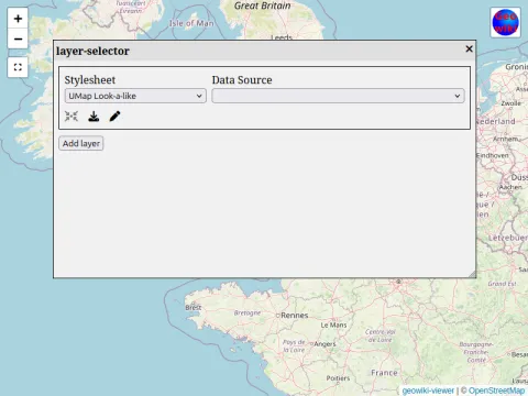 geowiki-viewer showing the layer selector